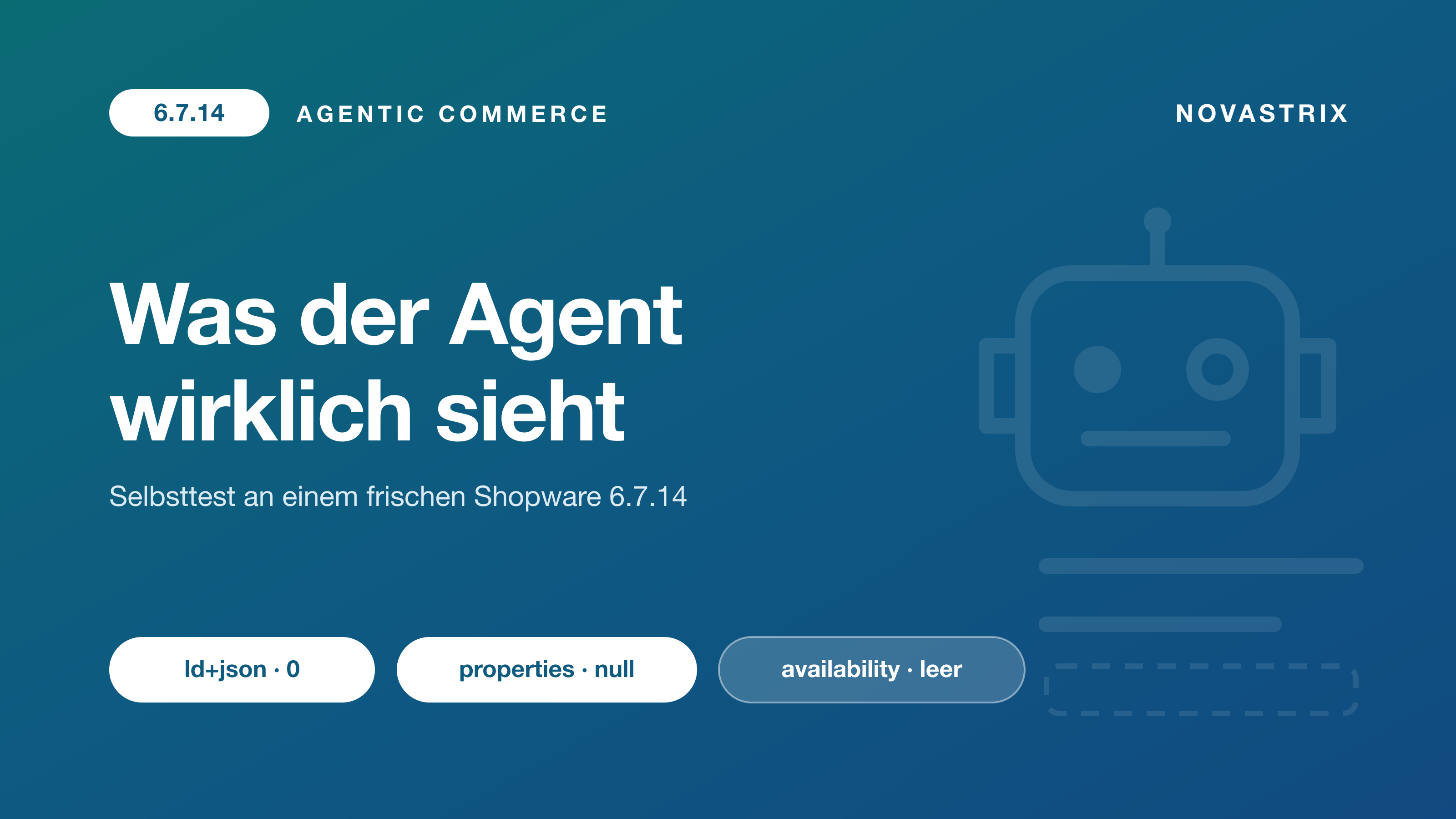 Ein KI-Agent liest eine Shopware-Produktseite und findet statt Eigenschaften und Verfügbarkeit nur UUIDs und ein leeres Element