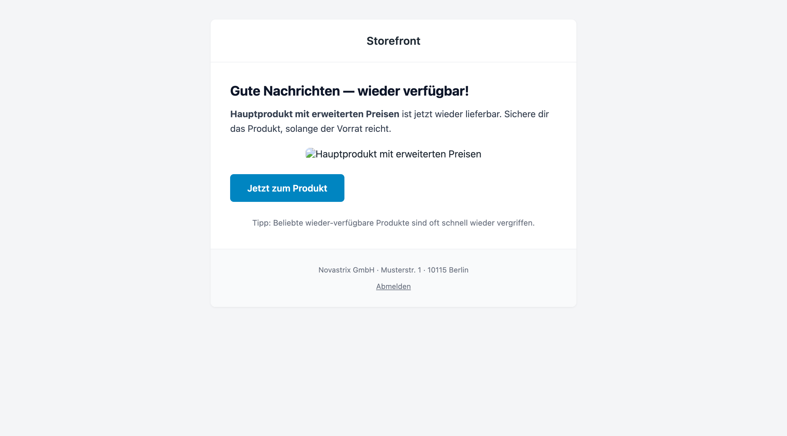 Beispiel einer Benachrichtigungs-Mail