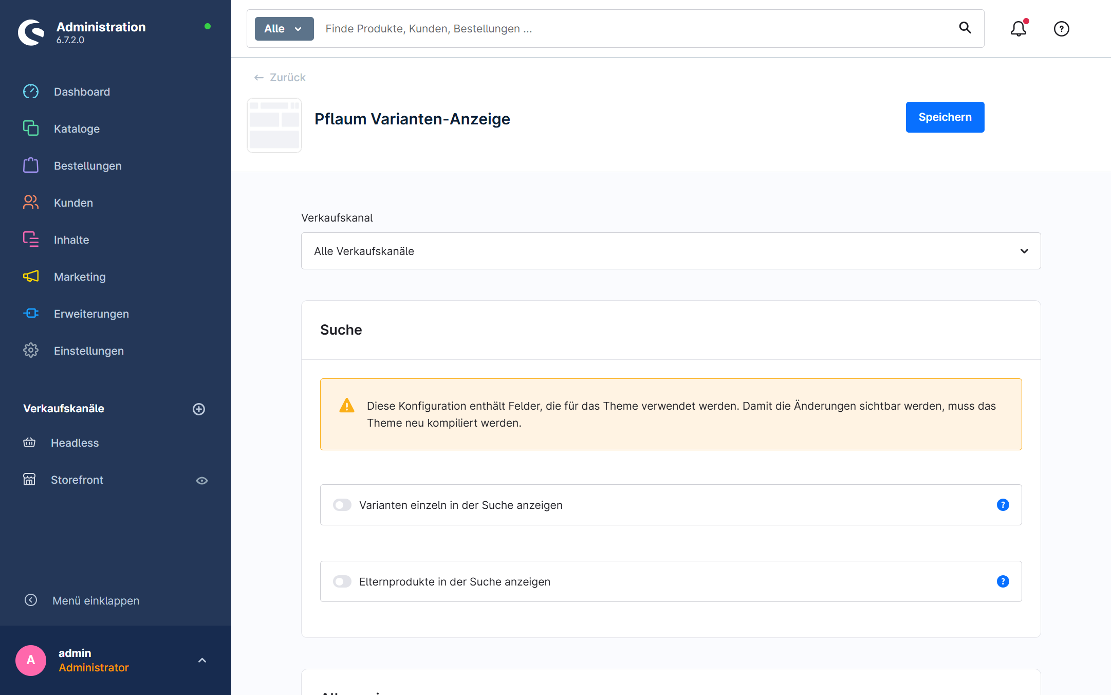 Konfigurationsoberfläche (Gesamtübersicht)